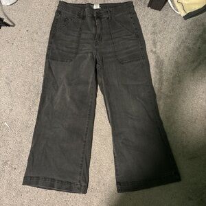 Time and Tru Black Wide-Leg Jeans with Front Patch Pockets